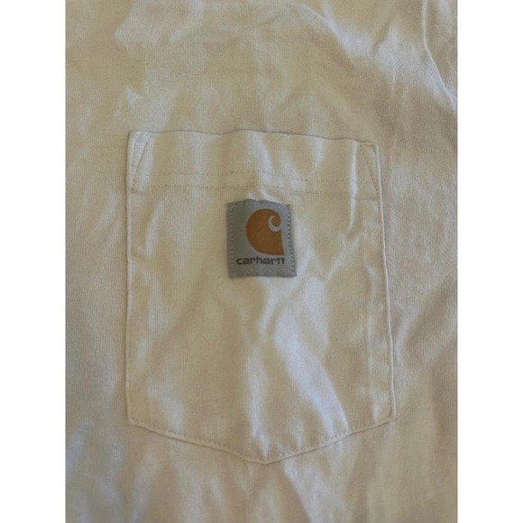 Carhartt Loose Fit Workwear Pocket T Shirt Cream Beige Size L tall - Picture 6 of 7
